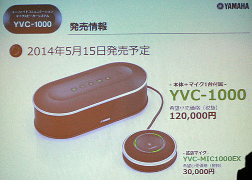 ヤマハの新マイクスピーカーシステム「YVC-1000」