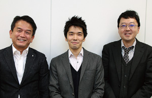 （左から）日商エレクトロニクスの井田耕二氏、佐々木望氏、小沢雅樹氏