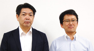 （左から）NECプラットフォームズ営業推進本部 オフィス営業推進部長の岩渕道哉氏、NECスマートネットワーク事業部マネージャーの若杉和徳氏
