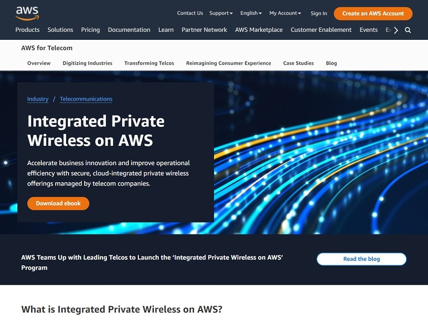 Integrated Private Wireless on AWS ポータル