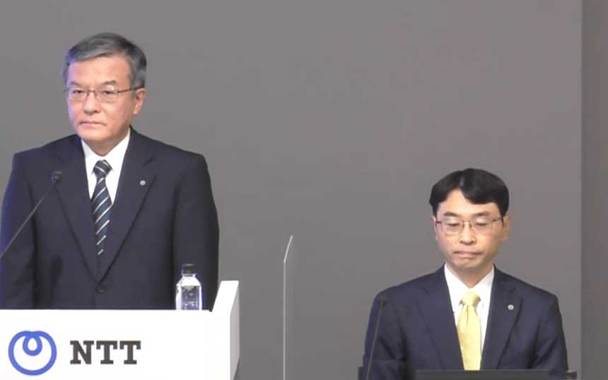 NTT 代表取締役社長 島田明氏（左）
