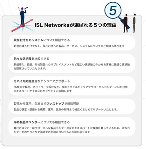 ISL Networksが選ばれる5つの理由