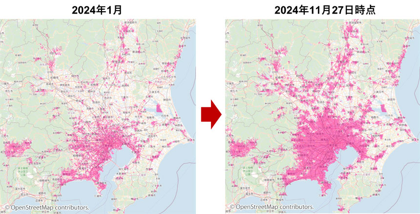 楽天モバイル、関東地方のSub6エリアを2024年1月比で2.1倍まで拡大