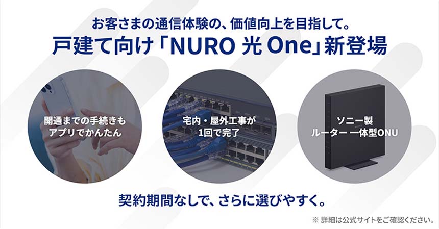 ソニーネットワーク、戸建て向け高速光回線サービス「NURO 光 One」を提供開始