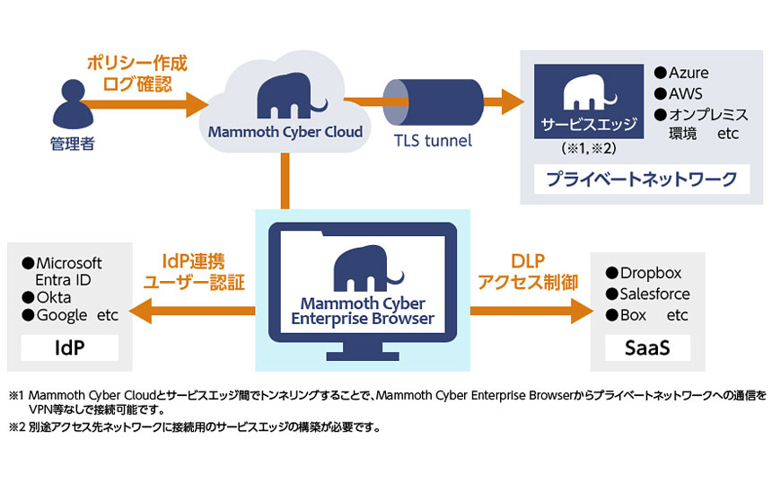 「Mammoth Cyber Enterprise Browser」システム概要