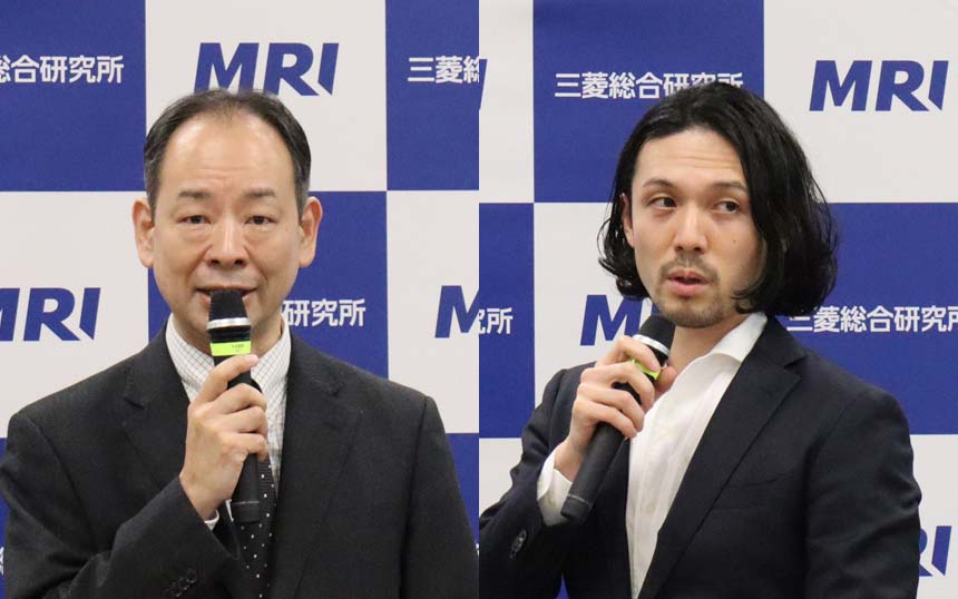 (左から)三菱総合研究所(MRI) 政策・経済センター 主席研究員 研究提言チーフ 西角直樹氏、サステナビリティ本部 兼 政策・経済センター 主任研究員 石田裕之氏