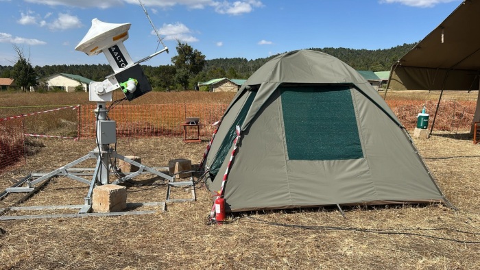 試験エリアに設置された地上ゲートウェイ局