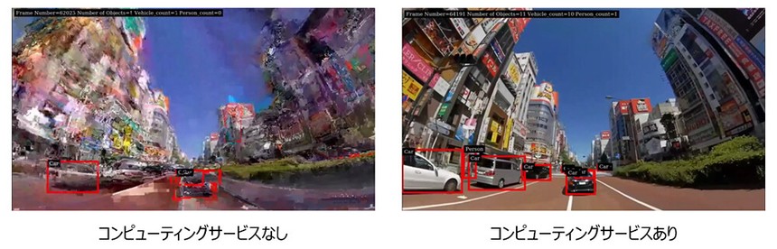 ネットワークを介して映像を送信しAIで解析した結果の表示画面