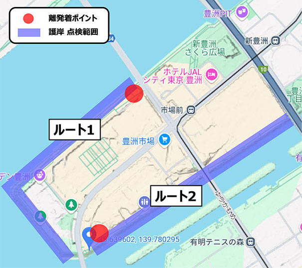 ドローンの飛行ルート