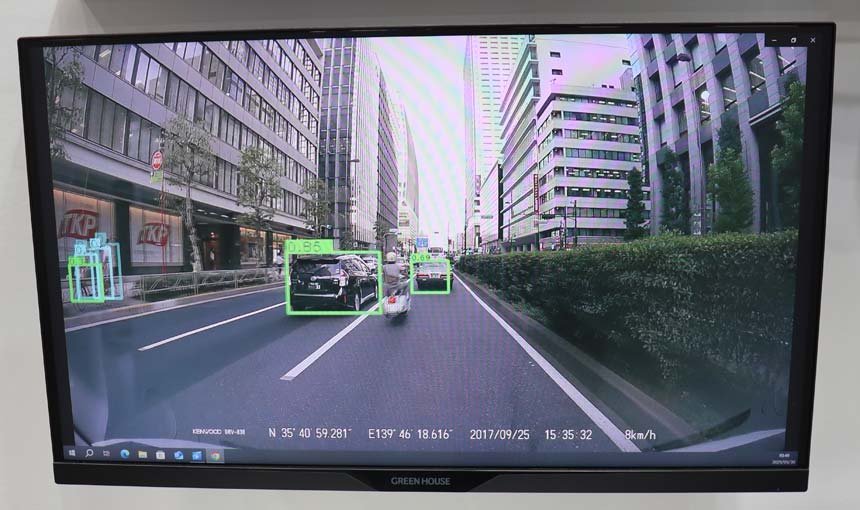 画像認識AIが前方車両や脇見運転などを検知する