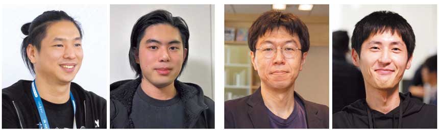 （左から）LINEヤフー SIグループ インフラ統括本部ネットワーク本部 ネットワーク1部サービスネットワーク1チーム メンバー 深澤開氏、大浦晋氏、Actapio Cloud Infrastructure Engineering Division,Network Section,Manager & Principal Engineer 立見祐介氏、Network Section, Engineer 北野拓也氏