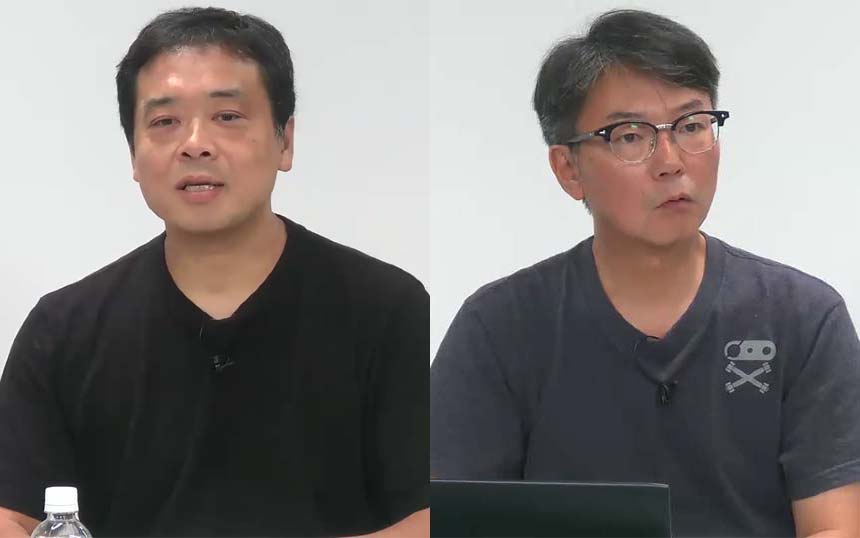 （左から）IIJ ネットワークサービス事業本部 IoTビジネス事業部 副事業部長 齋藤透氏、テムザック 常務取締役 瀬戸口純一氏