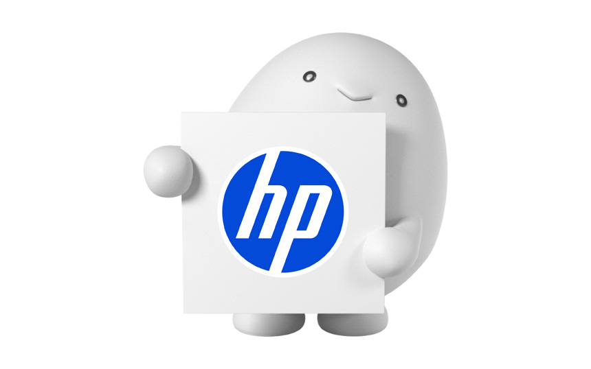 HPのロゴを持つpovoのキャラクター