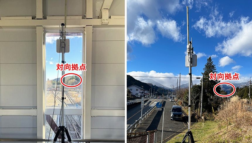 走行列車と基地局間によるデータ伝送