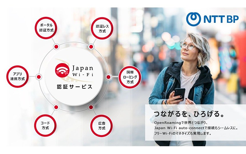 NTTBPが「Japan Wi-Fi 認証サービス」開始、6方式から選択可能に