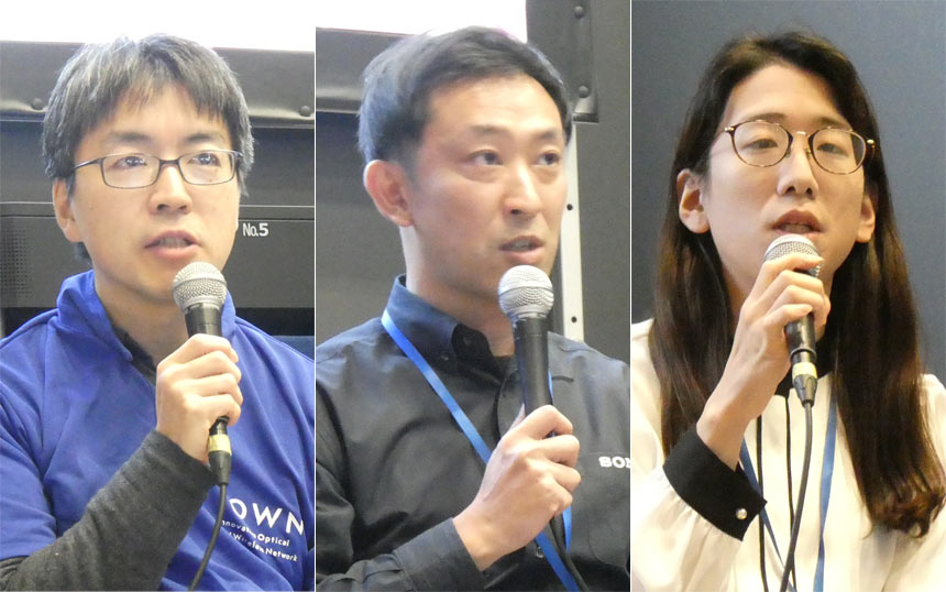 （左から）NTTドコモビジネスの桑原世輝氏、ソニービズネットワークスの木南公佑氏、輝日の佐藤大哲氏