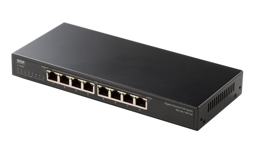 サンワサプライ、ギガビット通信とPoE+給電対応のスイッチングハブ2機種発売