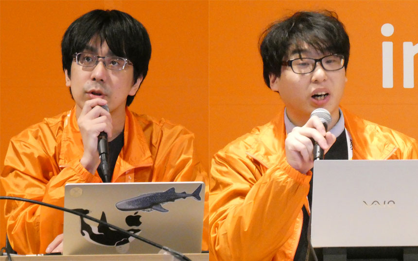 （左から）Preferred Networksの金井瑛氏とNTTドコモビジネスの久保京介氏