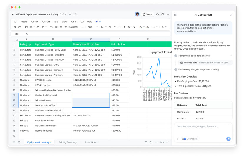 「AI Sheets」のイメージ