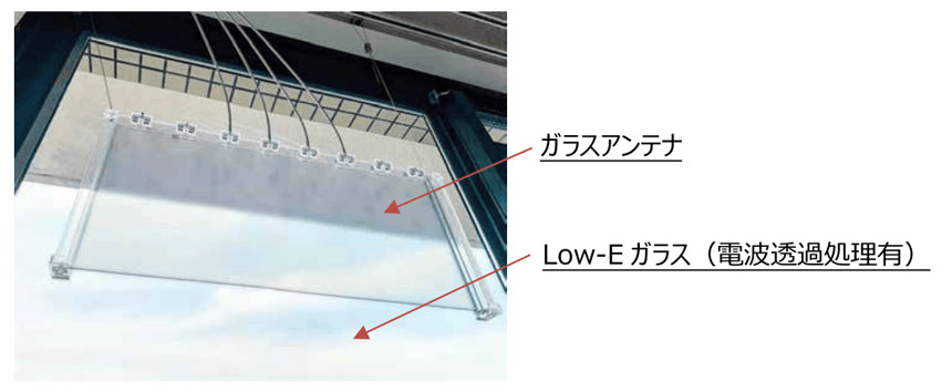 実証実験に利用したLow-Eガラスおよびガラスアンテナ