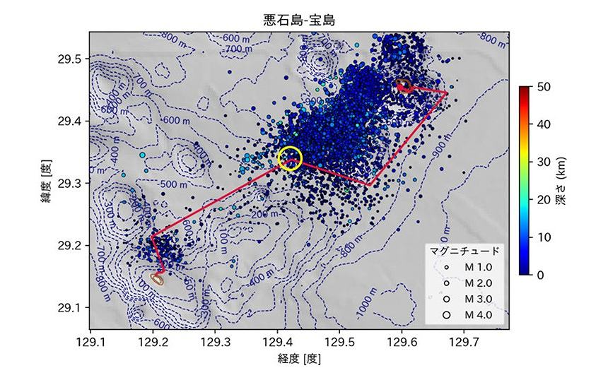 JAMSTECが海底通信ケーブルを使ったトカラ群発地震活動の把握に成功