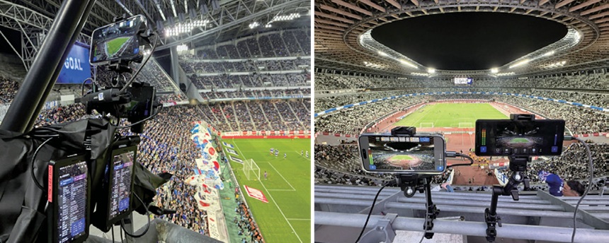 ミリ波を活用した映像中継現場の様子