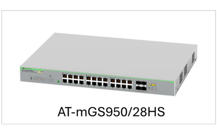 アライドテレシス、全24ポートPoE++対応のL2スイッチ「AT-mGS950/28HS」