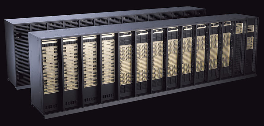 ラックスケールAIスーパーコンピュータ「NVIDIA DGX Vera Rubin NVL72」。72基のRubin GPUと36基のVera CPUがNVLink 6スイッチで統合されており、1台の巨大なコンピュータとして機能する