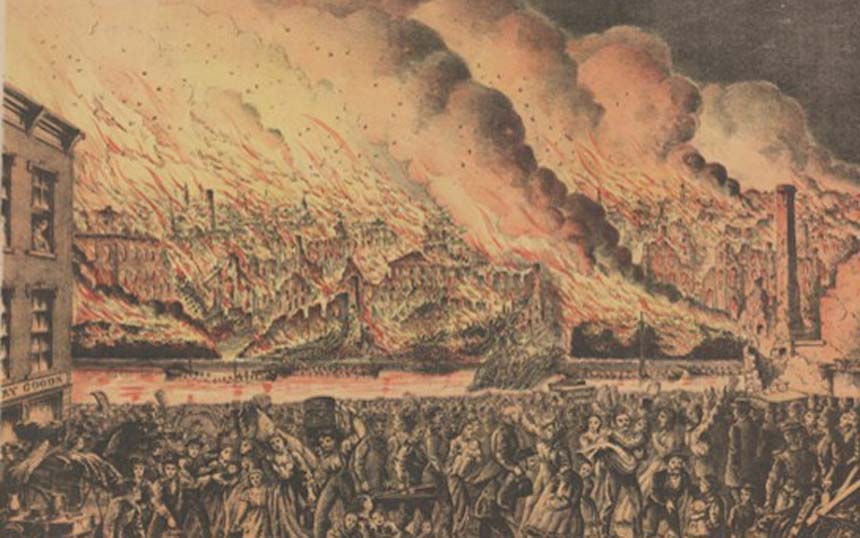 1871年のシカゴ大火災