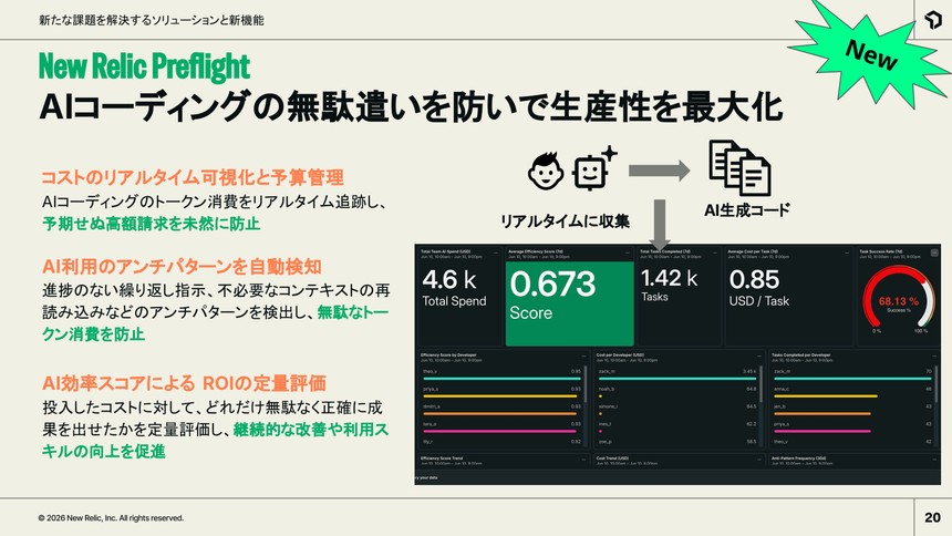 AIコーディングのガバナンス強化を支援する新機能「New Relic Preflight」