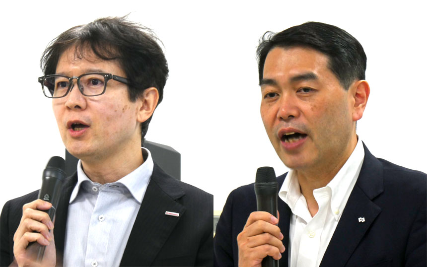 （左から）NTTドコモビジネス プラットフォームサービス本部 クラウド&ネットワークサービス部 第二サービス部門 部門長 松林修氏、東京電力パワーグリッド グループ事業推進室 室長 杉山寛克氏