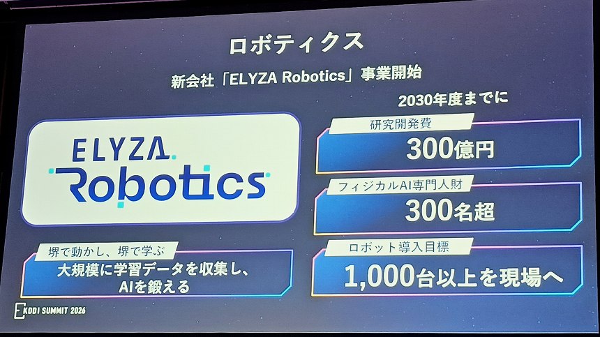 フィジカルAIを推進する新会社「ELYZA Robotics」 