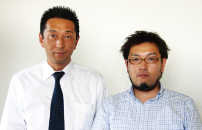 ヤシマ常務取締役の吉野一氏（左）とデータ通信事業部営業開発課課長の笹川弘樹氏