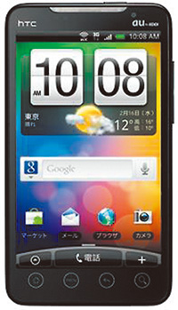 4月にKDDIが 投入した日本初の WiMAXスマートフォン「htc EVO WiMAX」