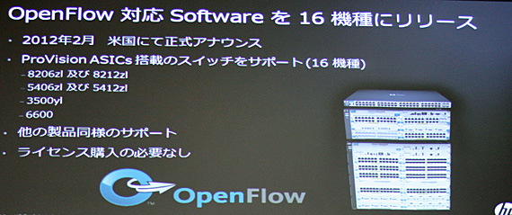 OpenFlow対応ソフトウェアの提供を2月に正式アナウンス