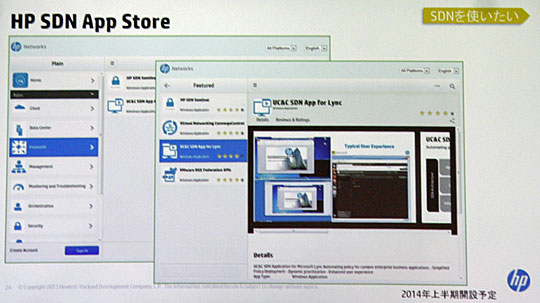 HP SDN App Storeのイメージ画面