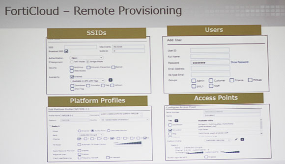 FortiCloudの管理画面