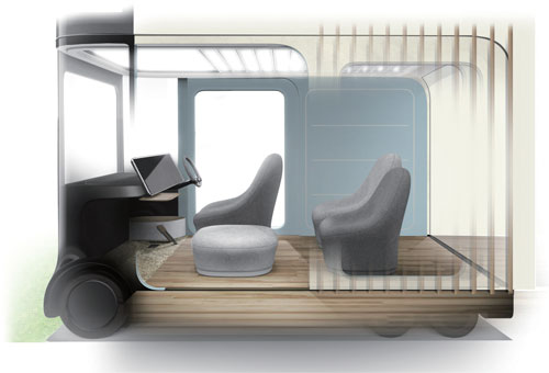 “部屋がそのまま動いたら”を体現した近未来モビリティ「Honda 家モビ Concept」のイメージ