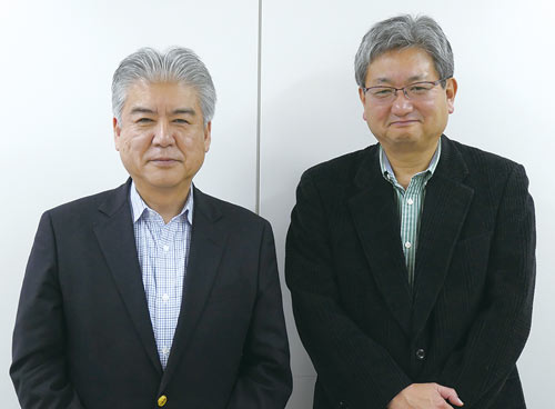 （左から）京セラコミュニケーションシステムの松木憲一氏、SIGFOX Japanの吉澤徳明氏