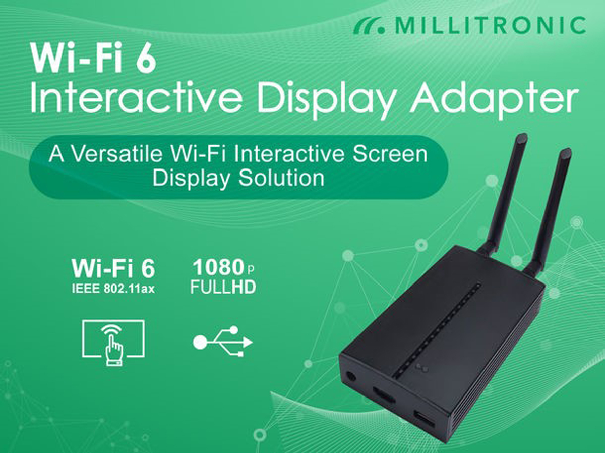 Wi-Fi6インタラクティブ・ディスプレイアダプタ、台湾のミリトロニック製