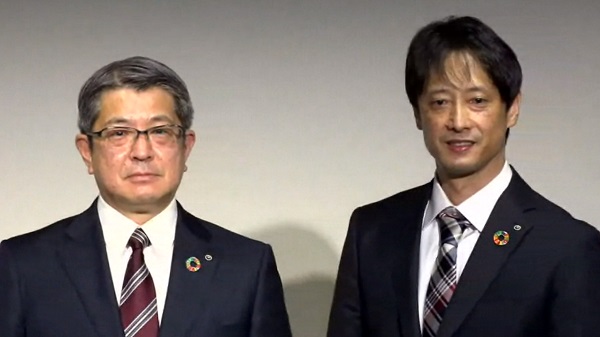 新会社「NTT DXパートナー」の代表取締役社長に就任予定の矢野信二氏（左）と、 代表取締役に就任予定の長谷部豊氏